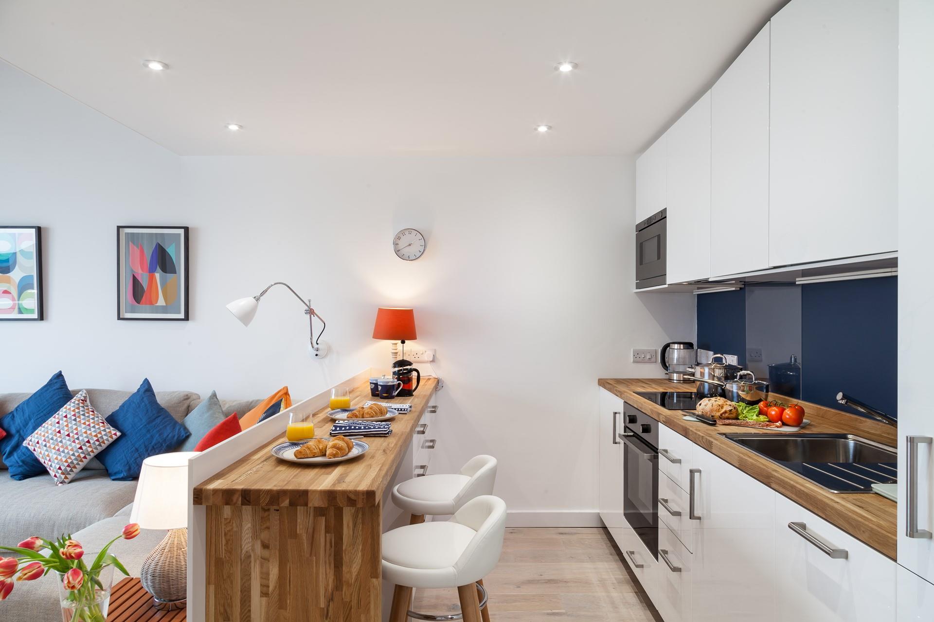 Buy some pastries in town and enjoy them at the breakfast bar. 