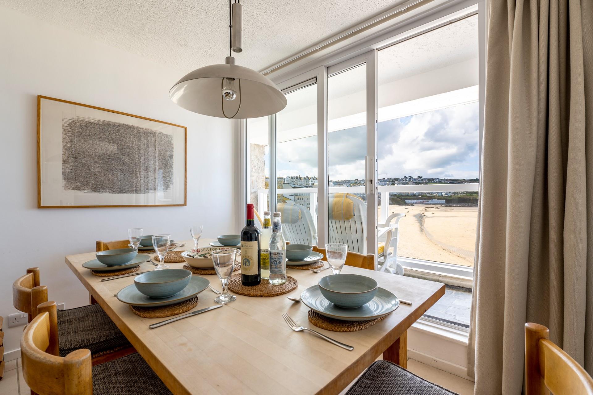 Open the patio doors and let the morning sunshine fill the apartment.