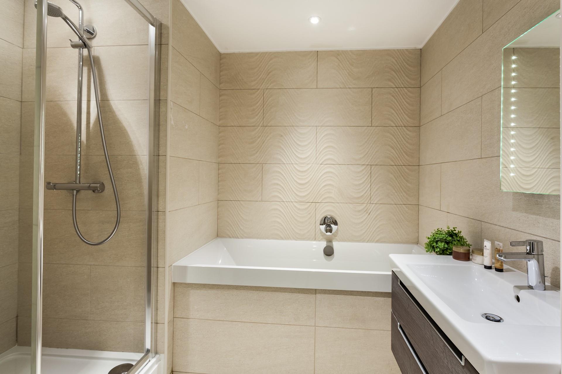 Choose from a hot shower or soak in the bath after a day on the beach.