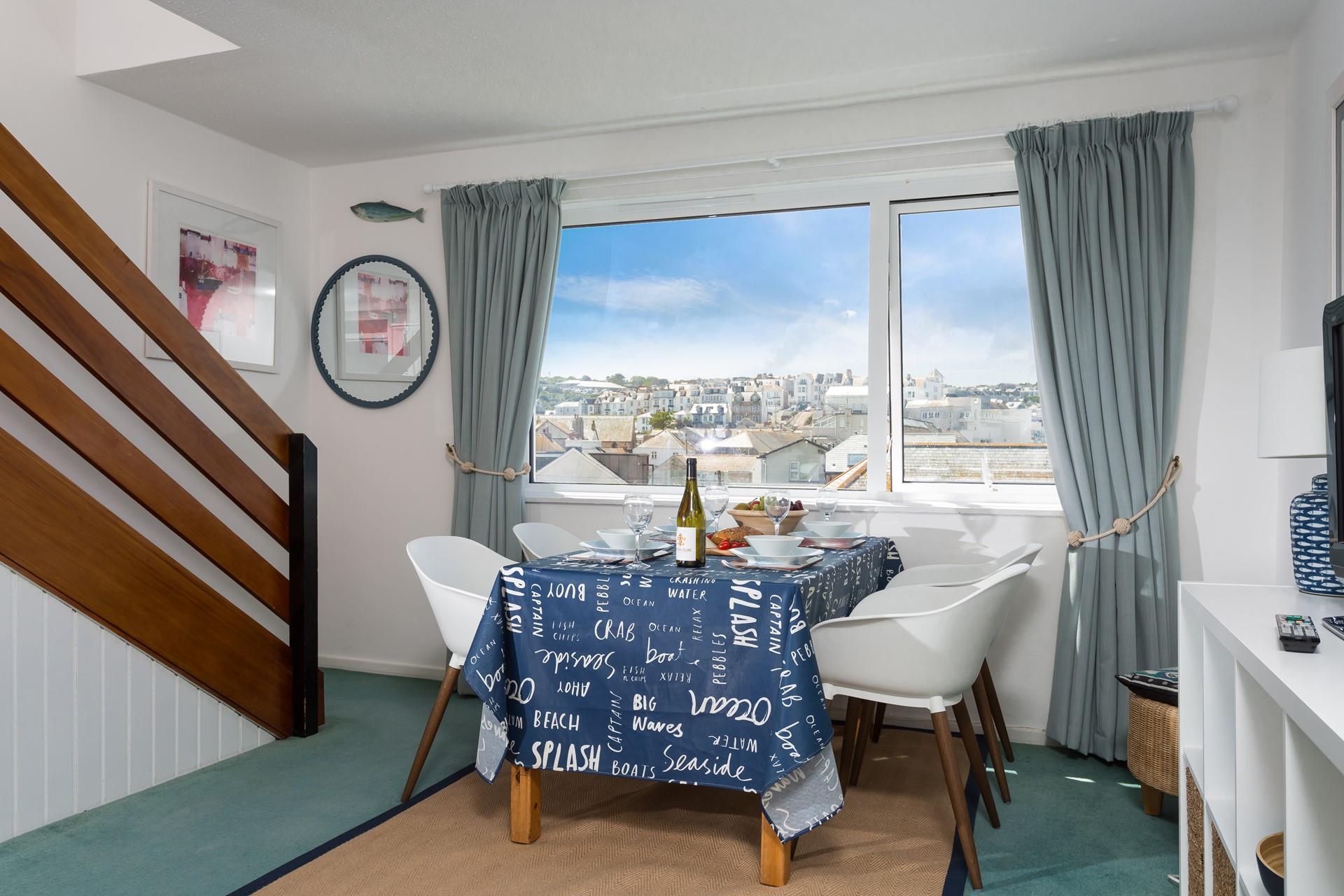 Open the window and let in the sounds of the seaside whilst you eat.