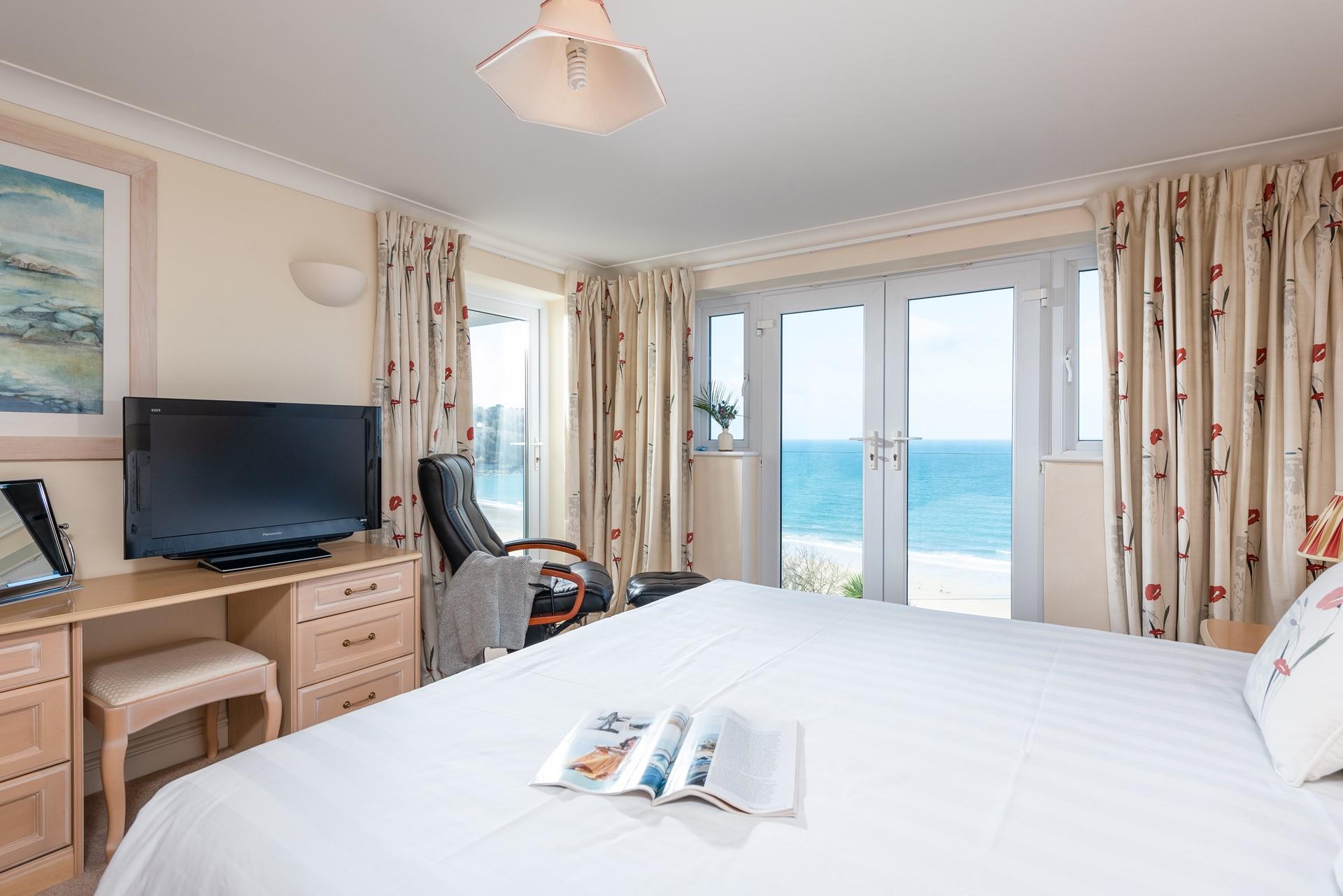 Enjoy panoramic views of the bay, from the comfort of the bedroom or private patio. 