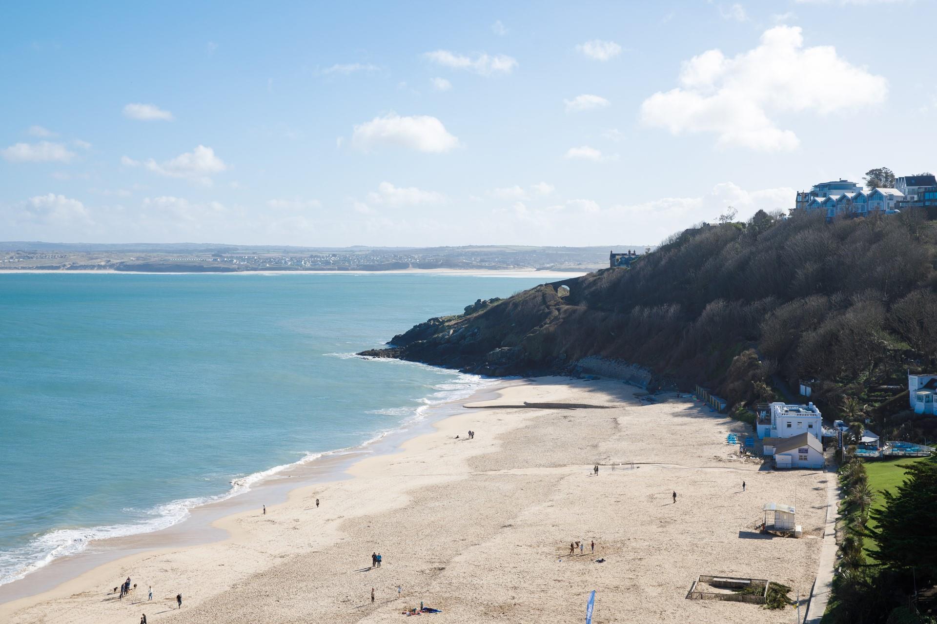 Take a morning stroll across Porthminster Beach.