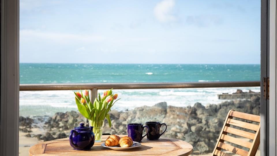 You are spoilt with breakfast with stunning sea views across one of Cornwall's beautiful beaches.