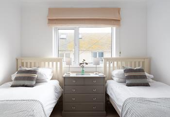 The twin room is perfect for children to get a dreamy night's sleep after a busy beach day.