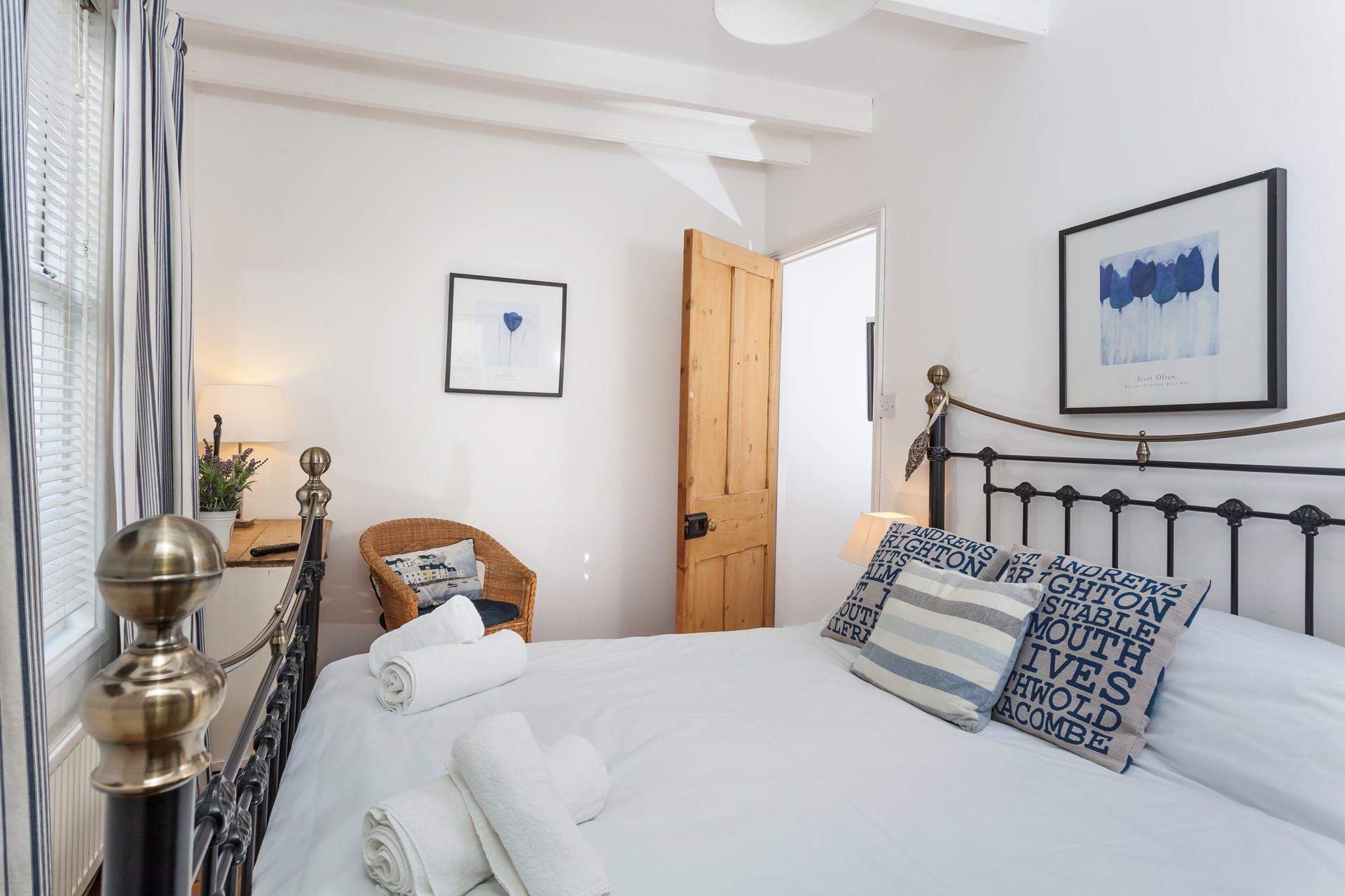 A sumptuous double bed and peaceful location promise a blissful night's sleep.