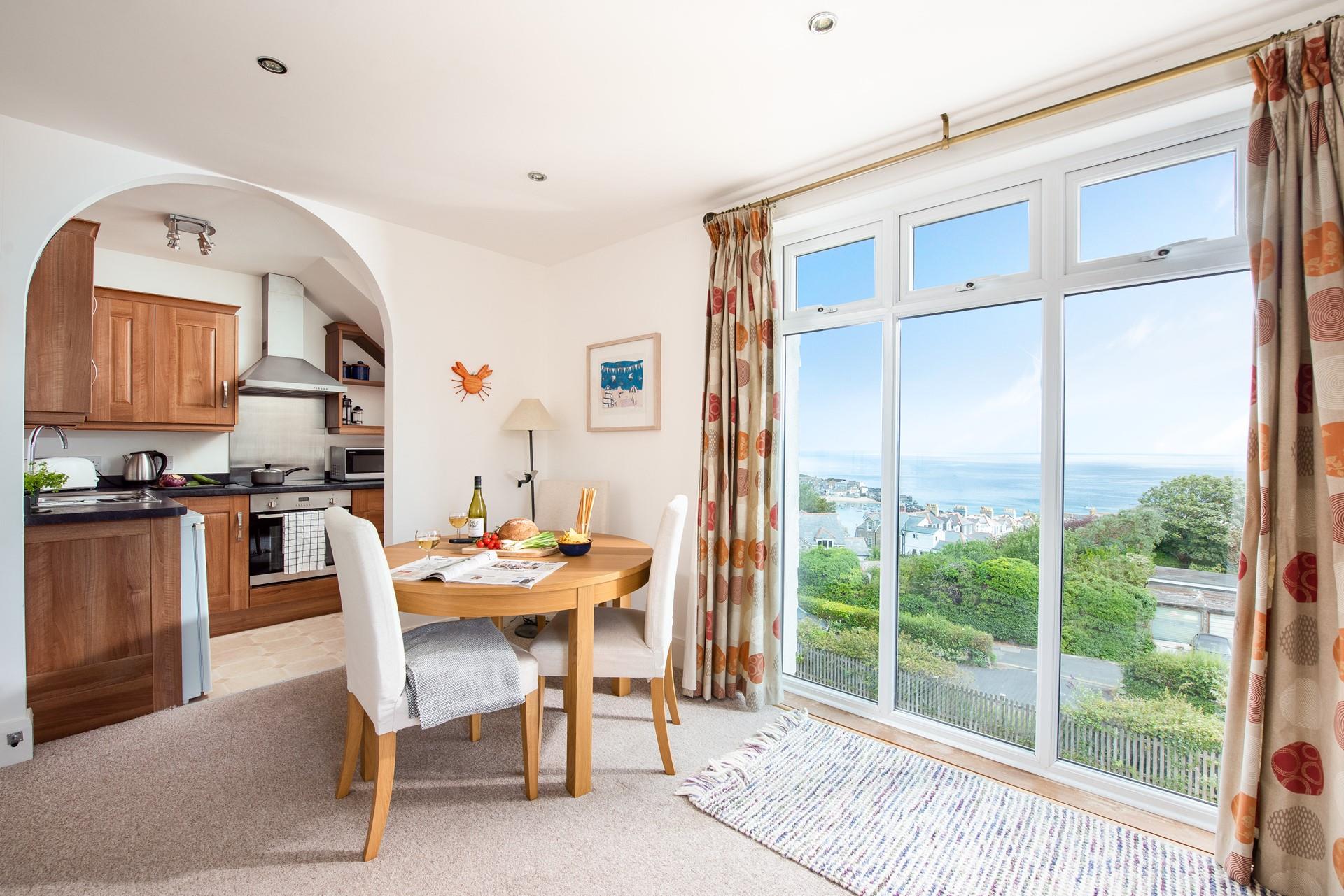 A first floor apartment, you can relax in the cosy living area whilst enjoying the spectacular views.