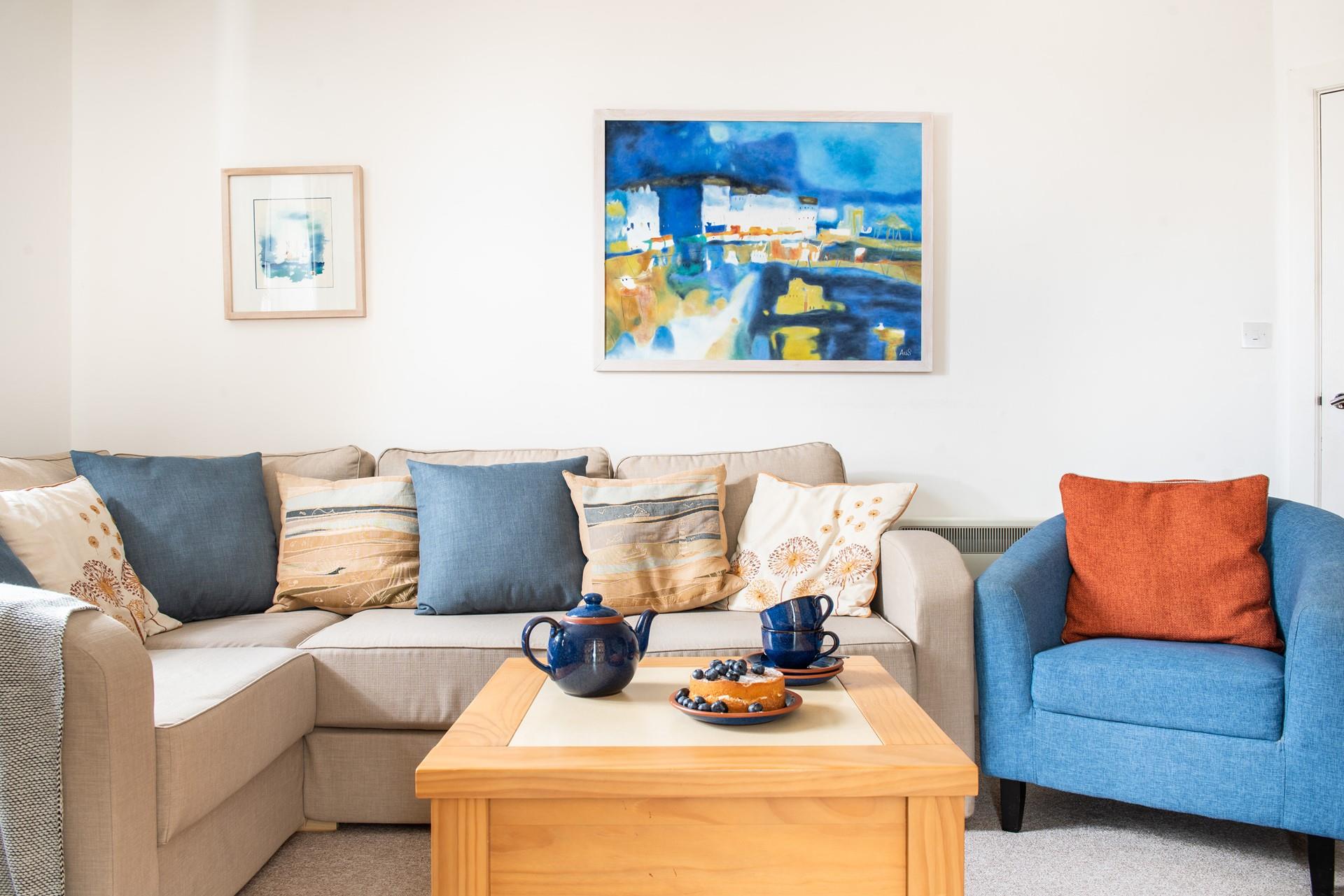 Enjoy a cup of your favourite hot drink along with a generous slice of cake - you're on holiday after all!