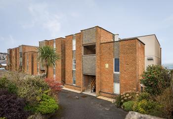 The exterior of the Gwel Marten apartments.