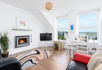 Put the fire on and snuggle up in the living room after a busy day exploring the cobbled streets of St Ives.