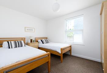Bedroom 2 has twin beds perfect for children to settle into on your family seaside holiday.