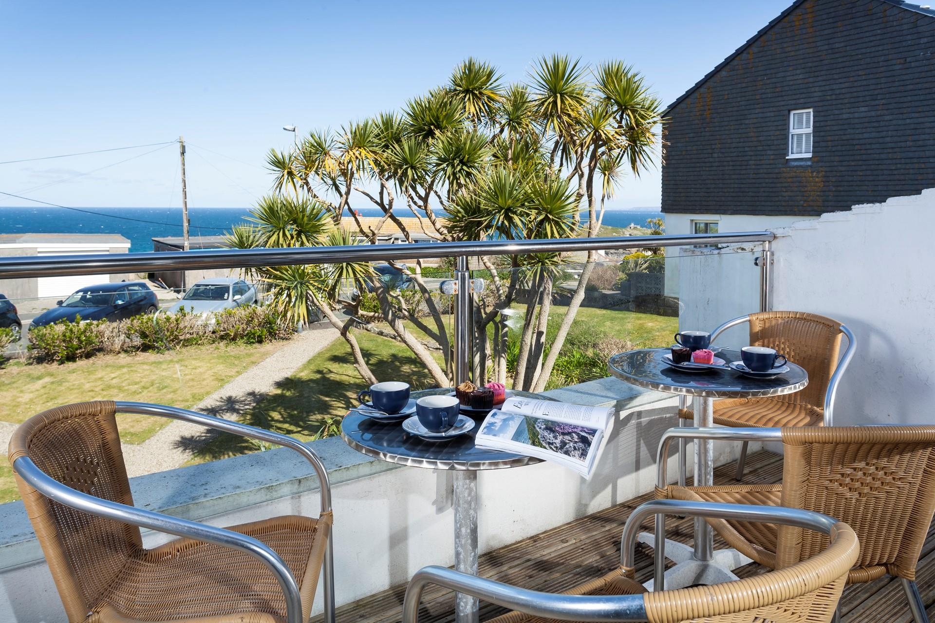 Enjoy your first hot drink of the day or afternoon tea out on the balcony.