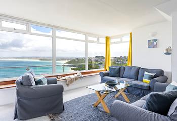 Relax into the sumptuous sofas and while away the hours admiring the stunning sea views. 