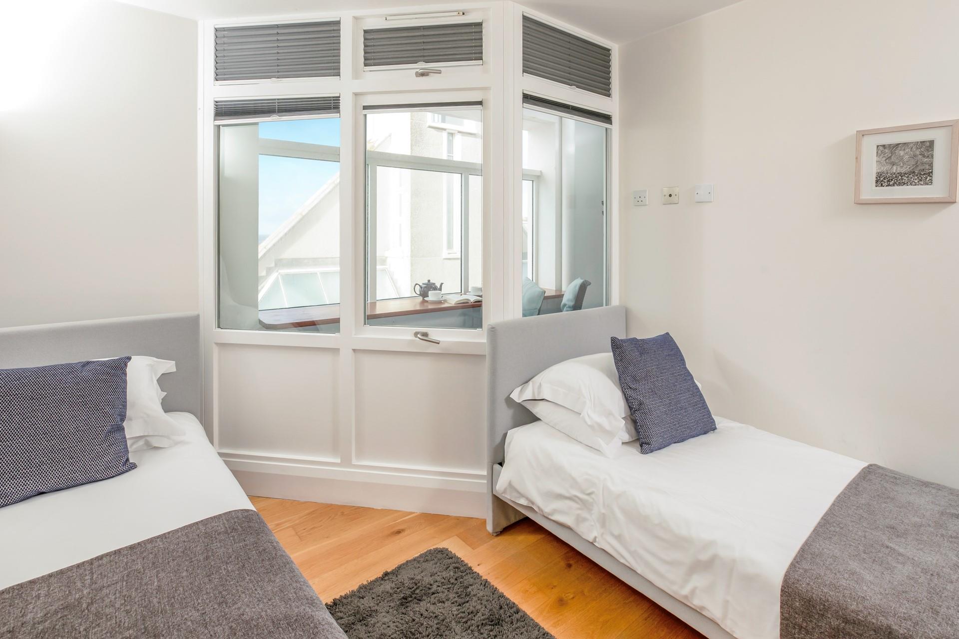 There's handy under bed storage in the twin bedroom.