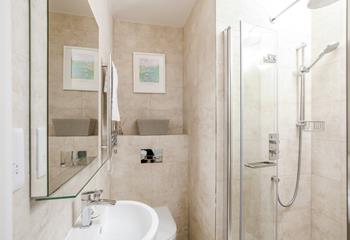 Step into the en suite shower and get ready for a day of exploring St Ives.