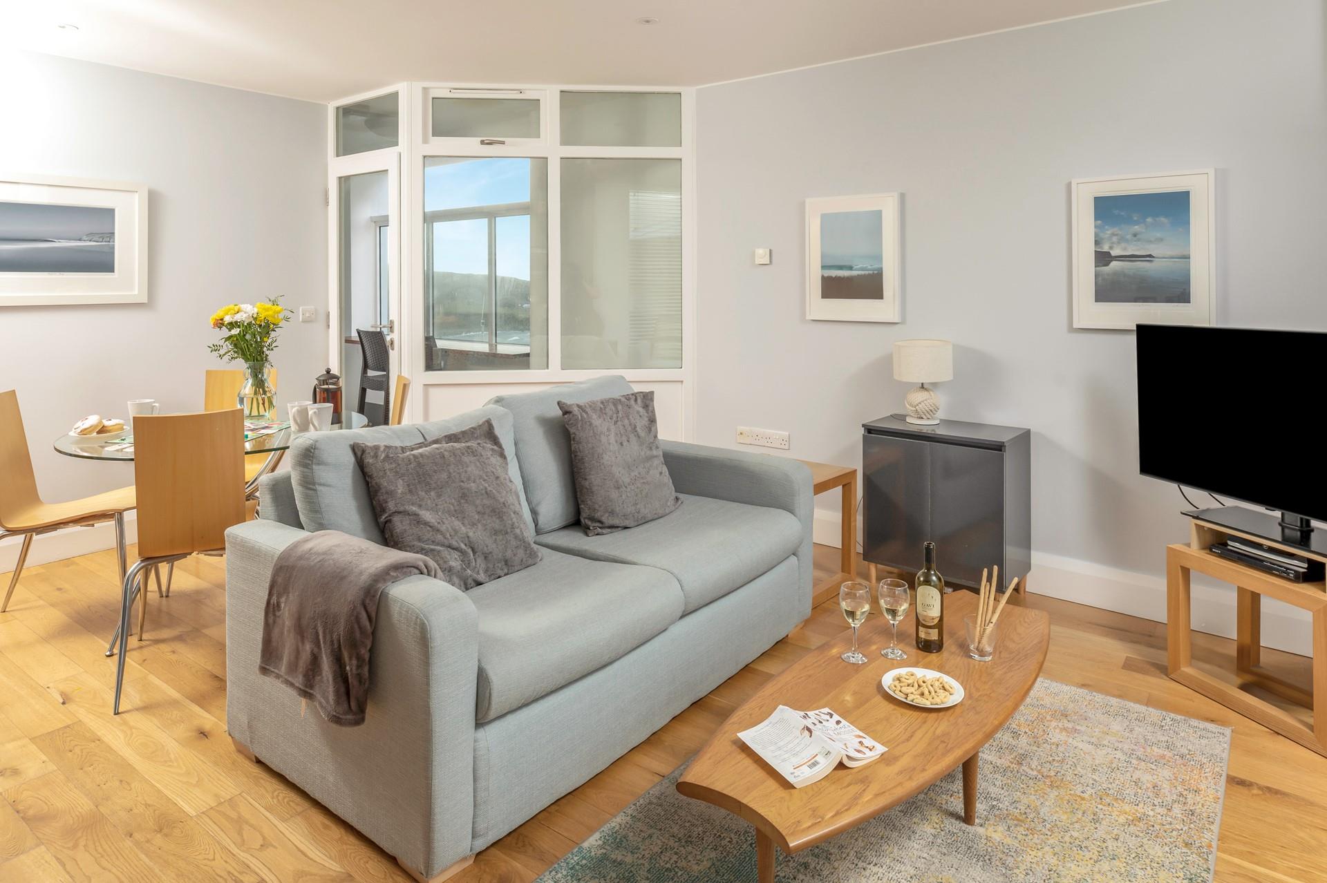 Unwind with a good book, glass in hand.