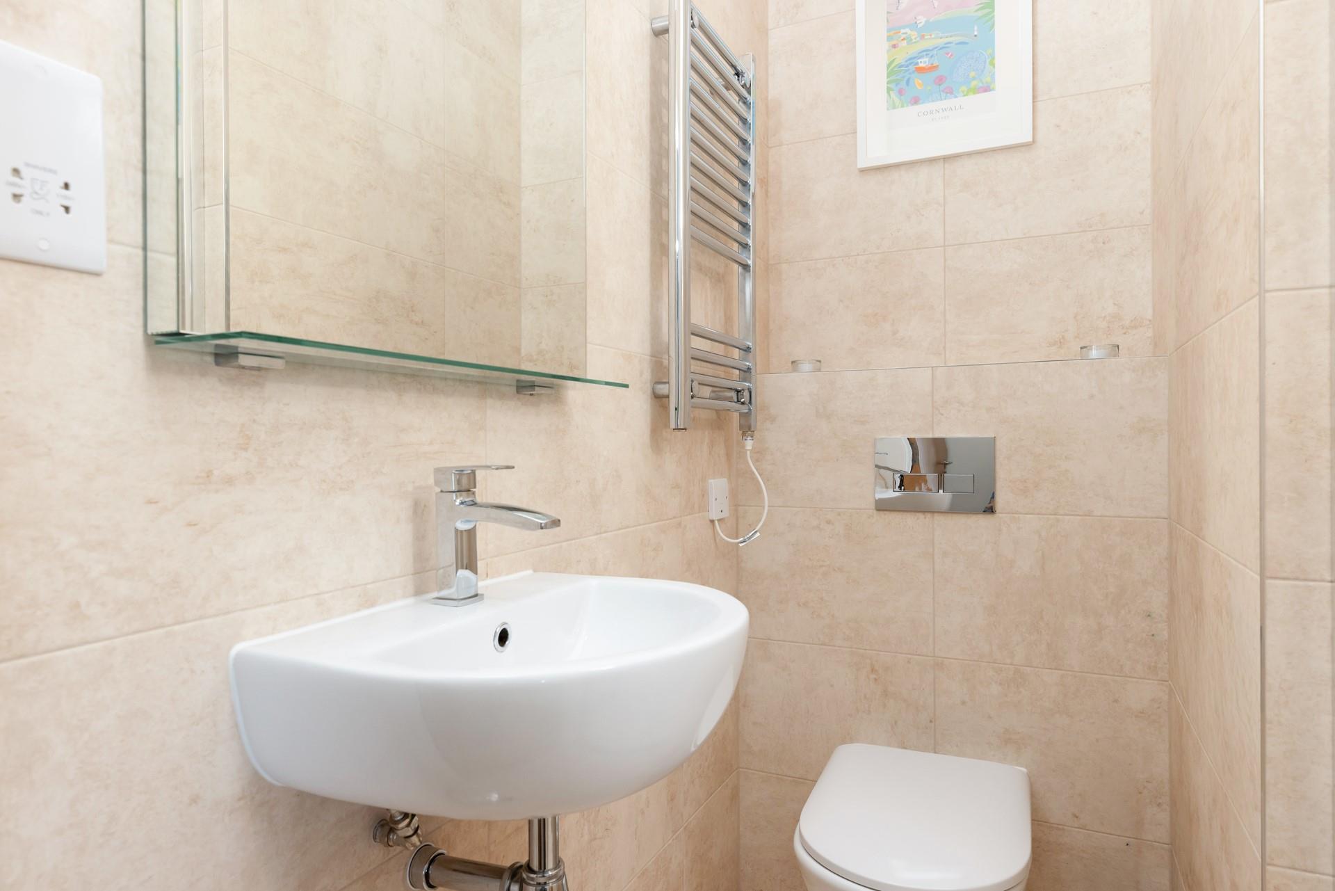 The bathroom is the perfect place to get ready for the day. 