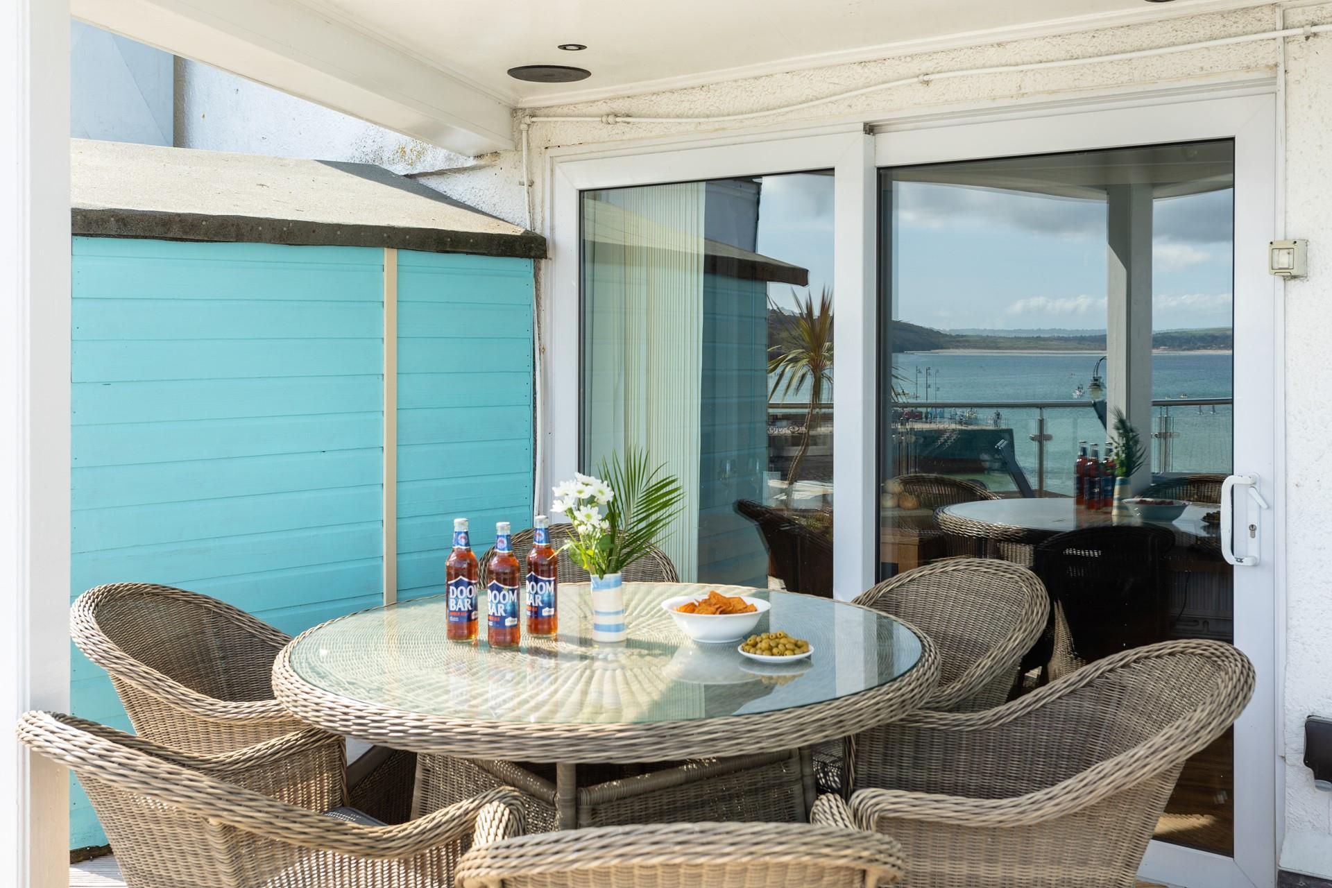 Start the day right with a hearty breakfast outside in the morning sun.