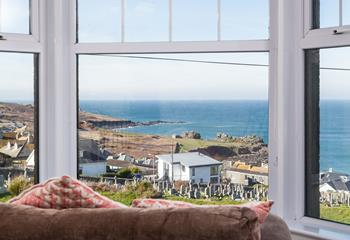 Gaze at the mesmerising sea views from the sitting room.