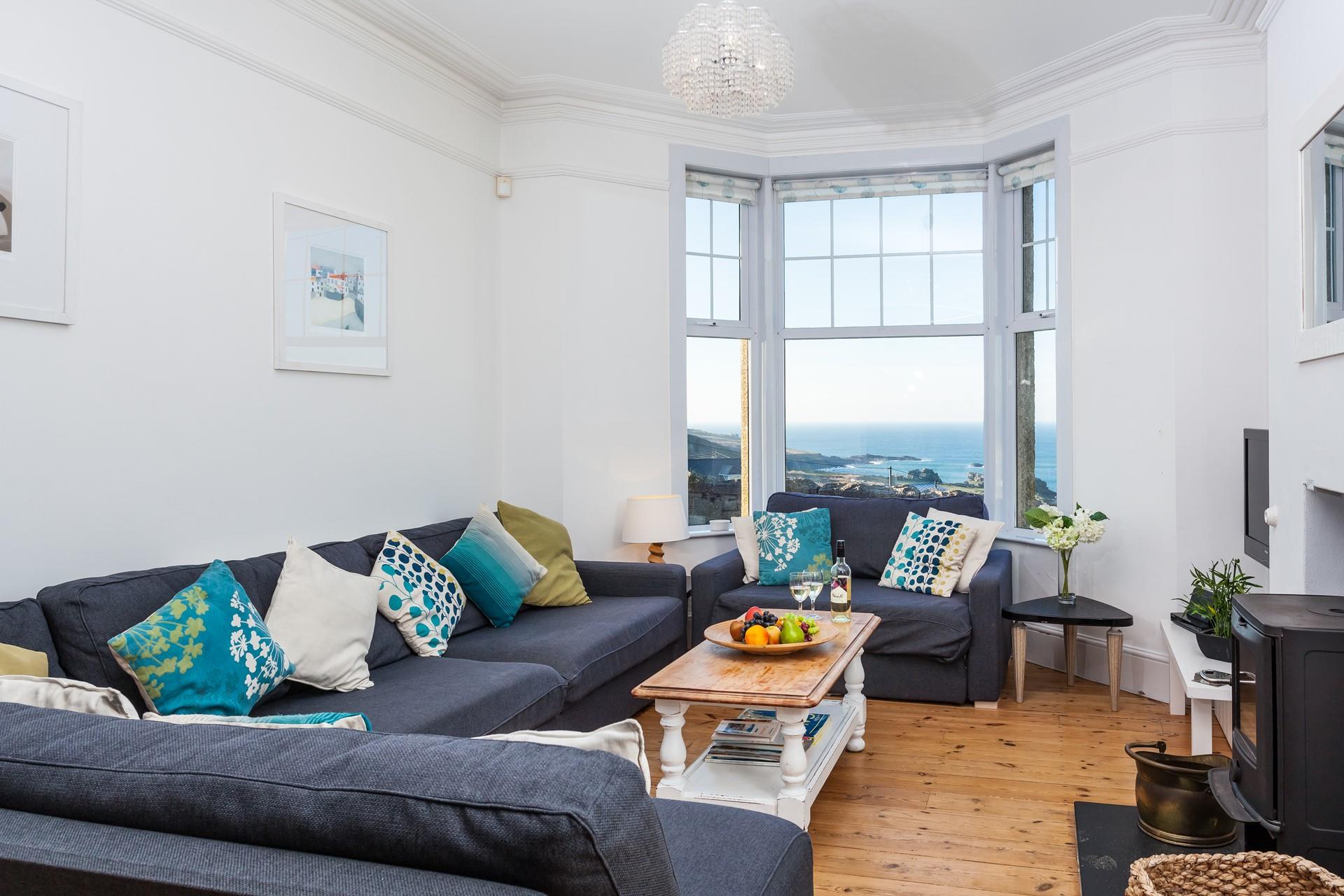 Unwind in the sitting room, admiring the breathtaking view.