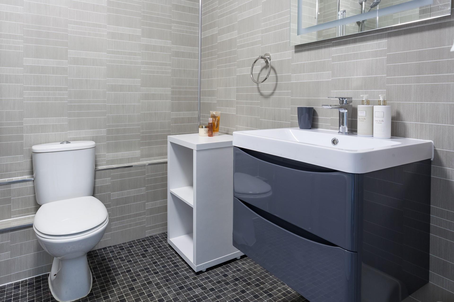 The modern bathroom provides the perfect space to get ready each morning.