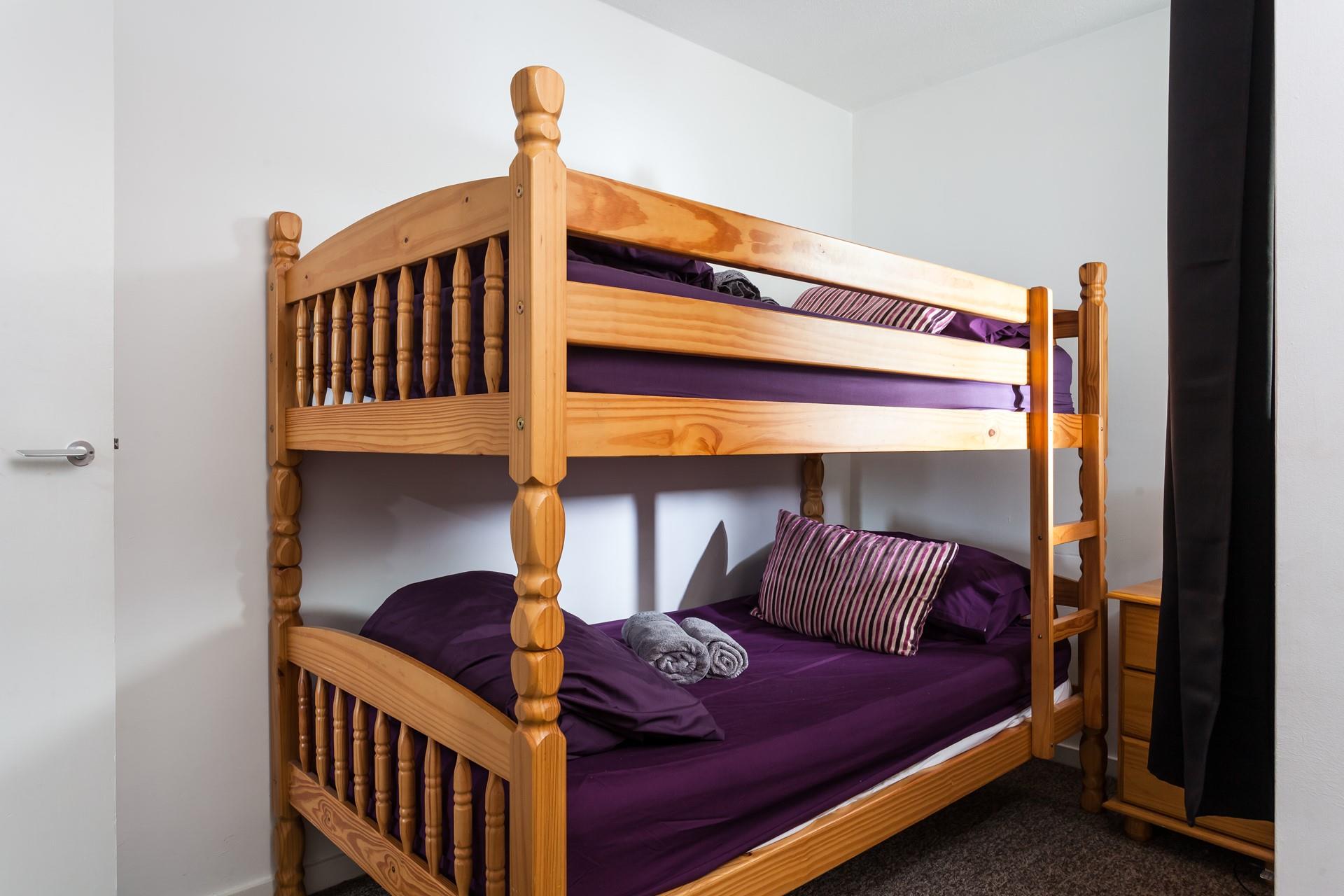 Bedroom 3 has bunk beds, perfect for the kids to settle into each night.