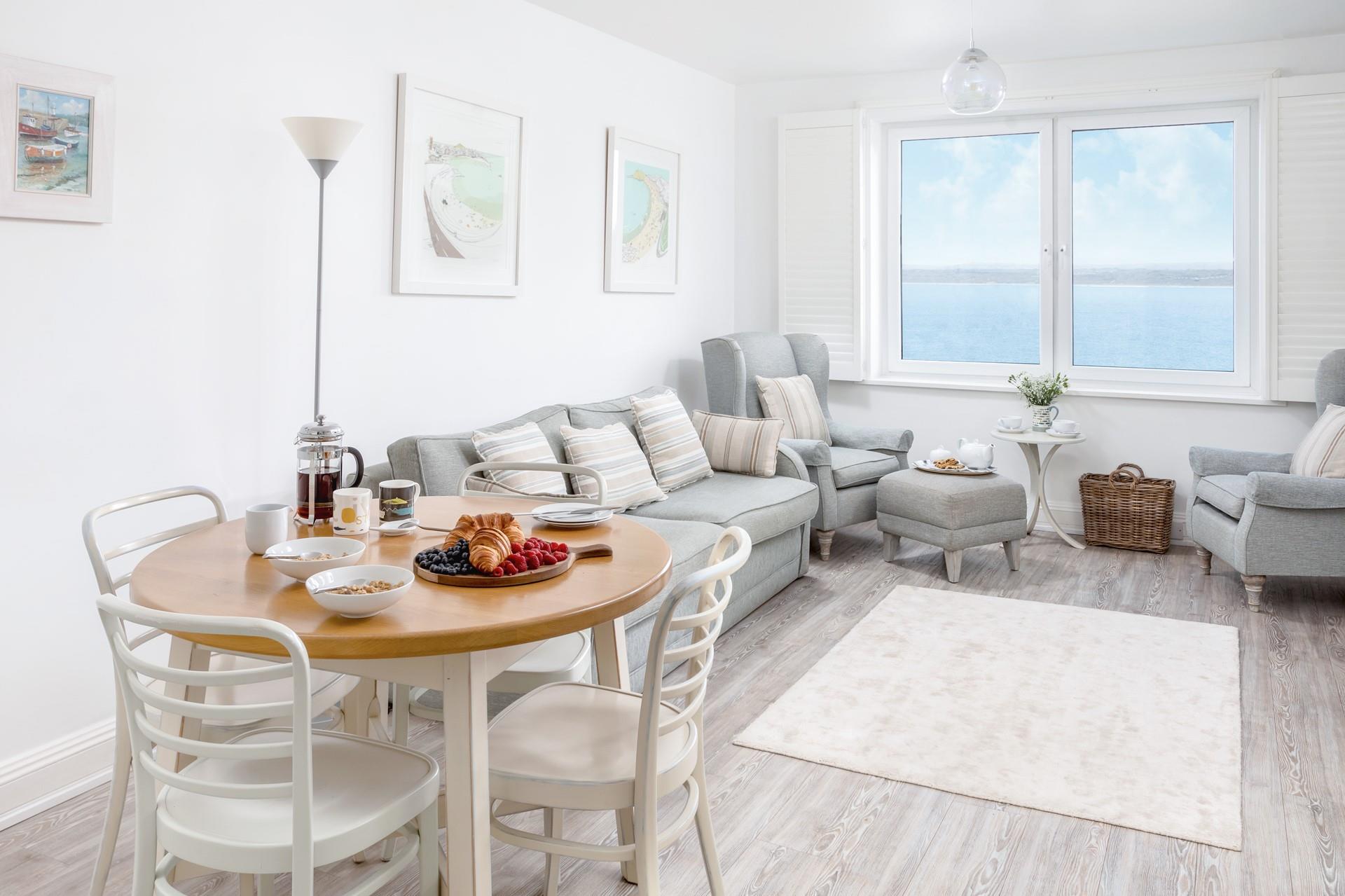 Open plan living ensures the apartment feels bright and spacious.