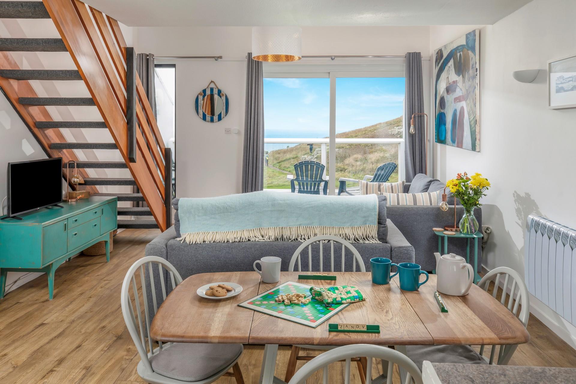 The open plan living space means you can cook and still interact with the family.