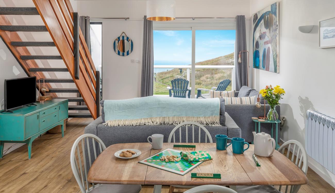 The open plan living space means you can cook and still interact with the family.