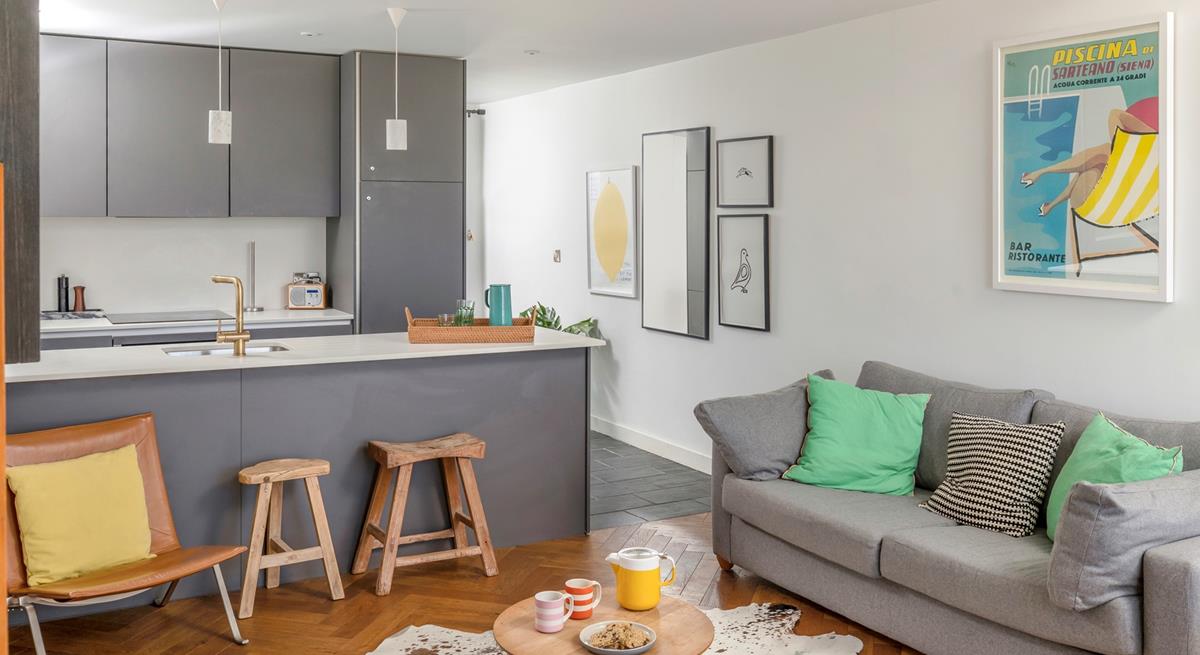 The living area is comfortable and stylish with the bonus of underfloor heating.