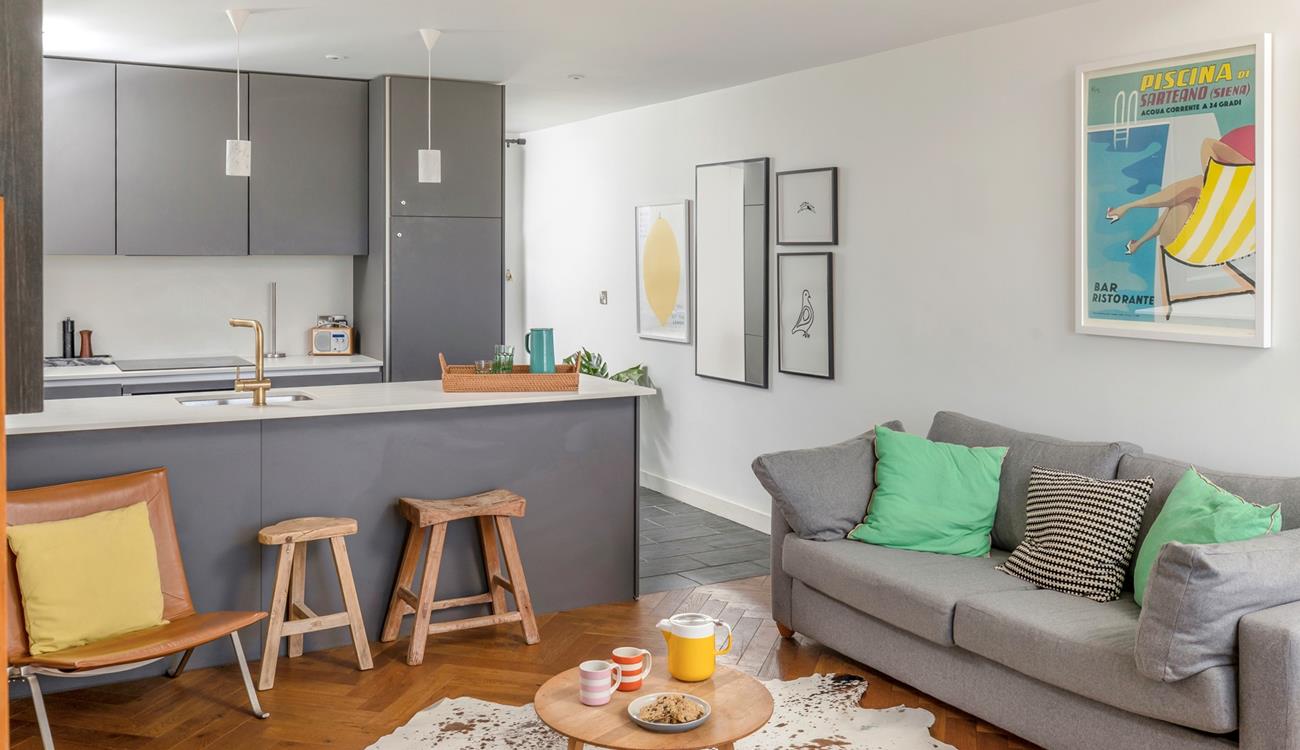 The living area is comfortable and stylish with the bonus of underfloor heating.