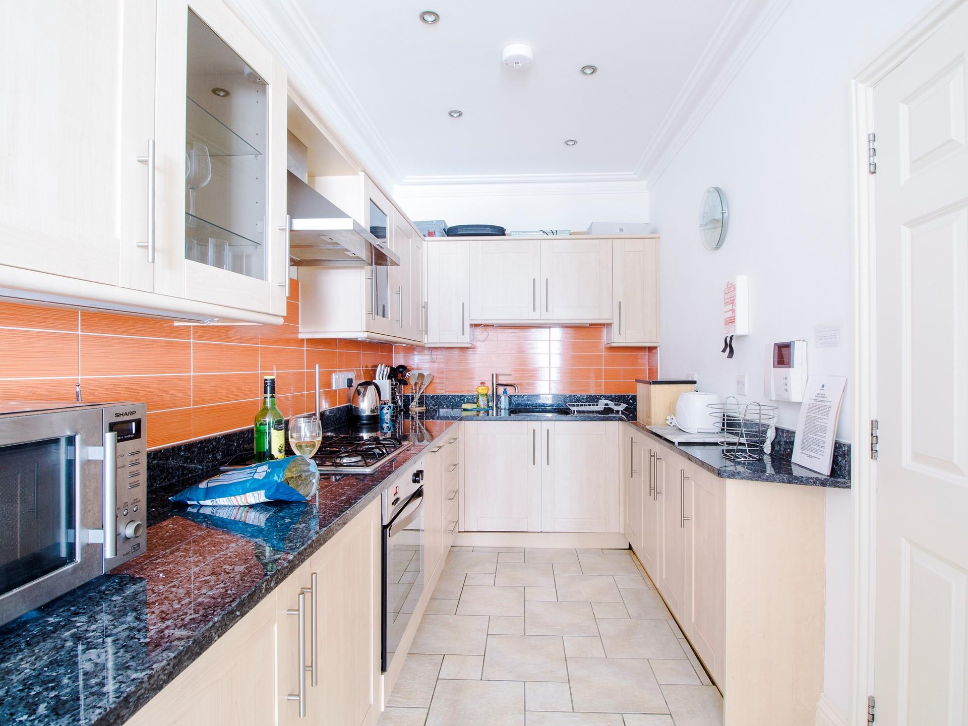 The kitchen is well-equipped to cook tasty meals or treat yourself to meals out in town.