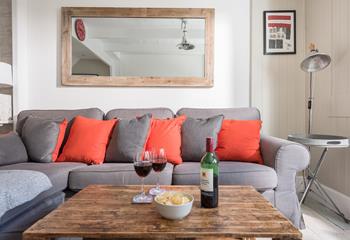Sink into the cushions with a glass of wine in the evening.