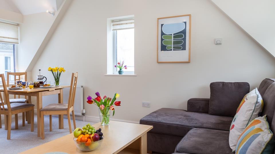 The open plan living space is very light and airy, perfect for socialising.