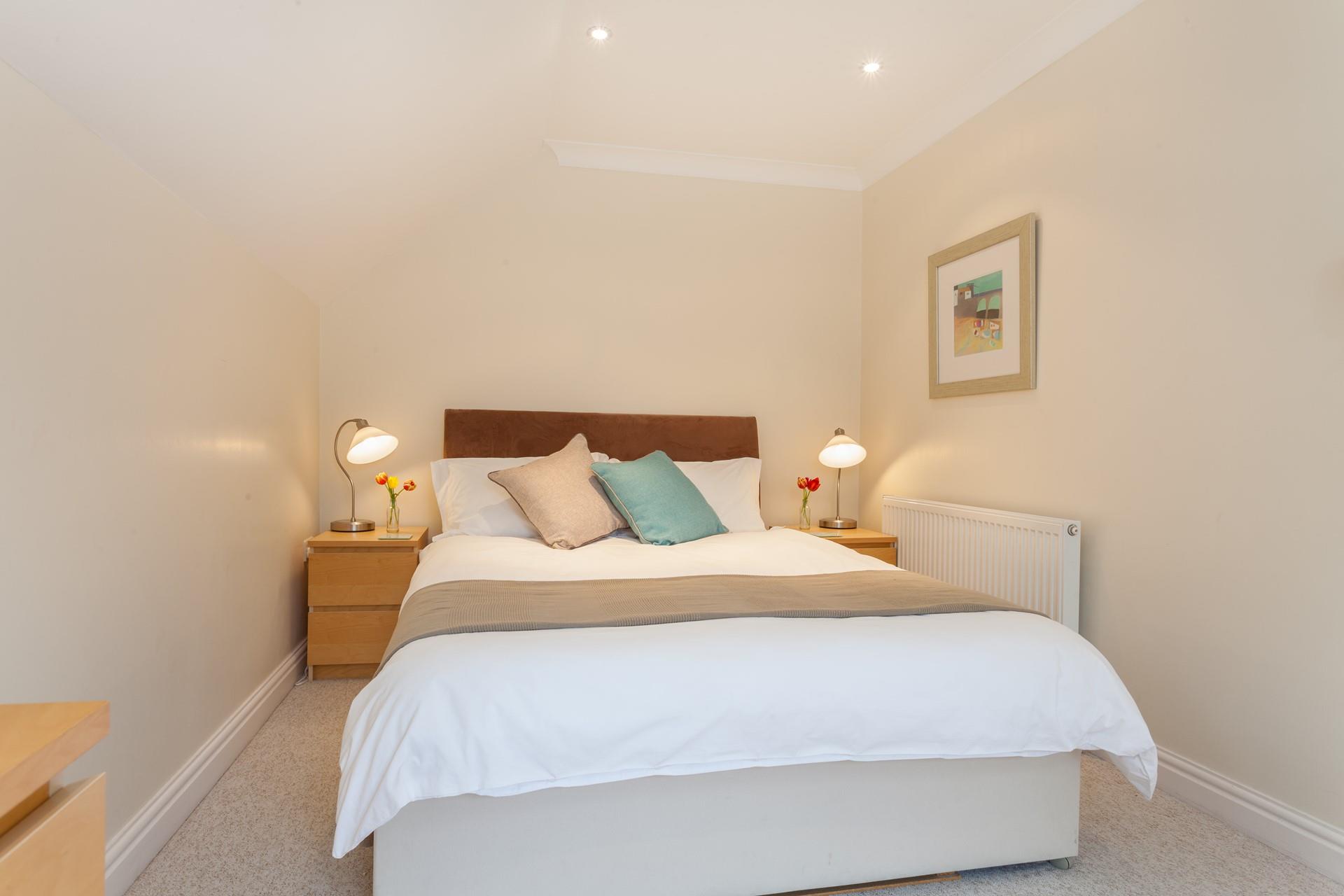 Pastel tones encourage you to relax and unwind before drifting off to sleep.