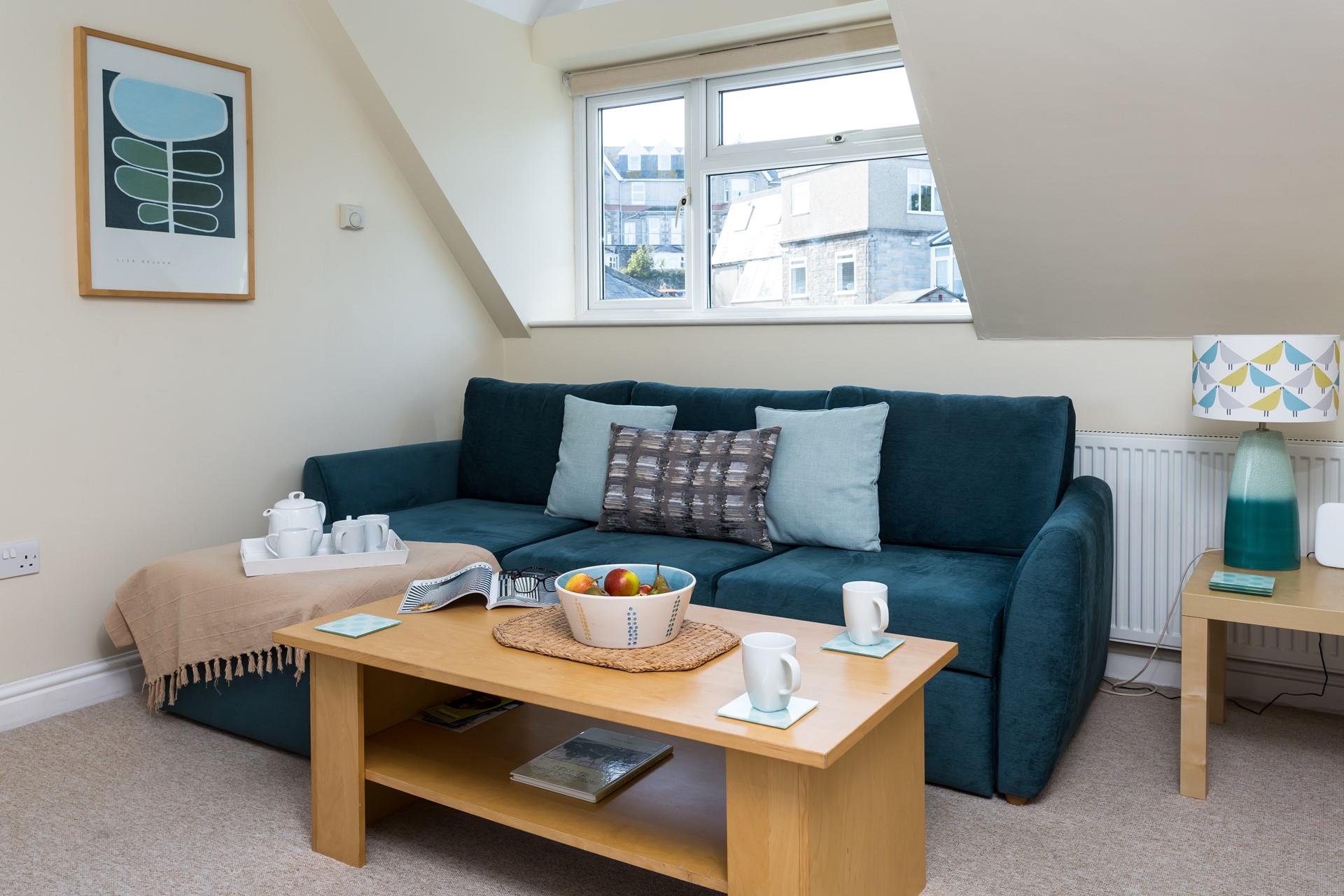 The open plan living space is very light and airy, perfect for socialising.