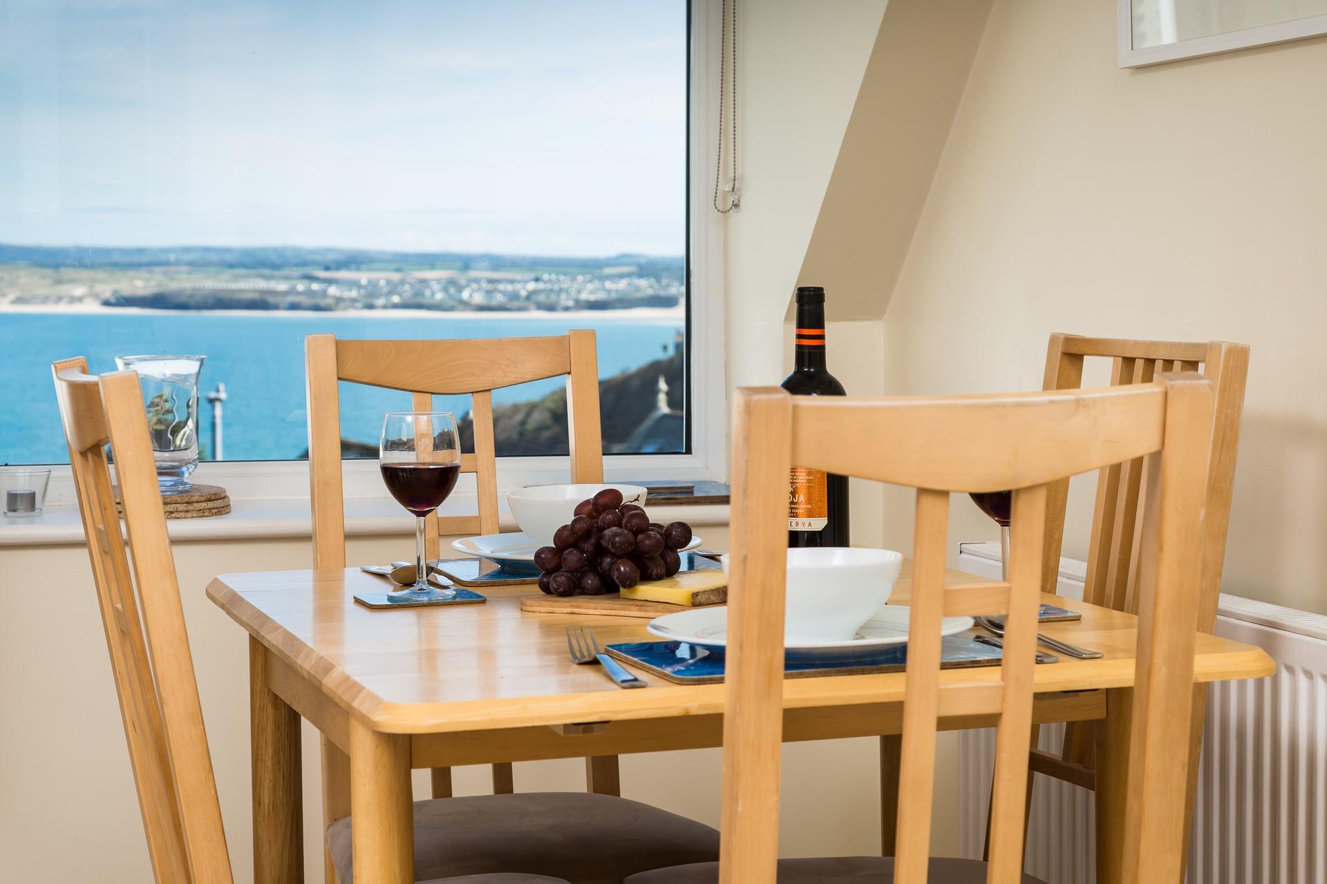 Enjoy sea views whilst tucking into a tasty meal.