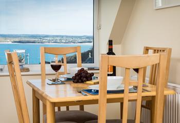 Enjoy sea views whilst tucking into a tasty meal.