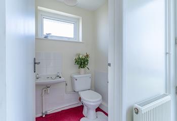 The convenient, bright and airy cloakroom.