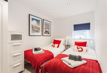 The twin bedroom is perfect for children or friends sharing.