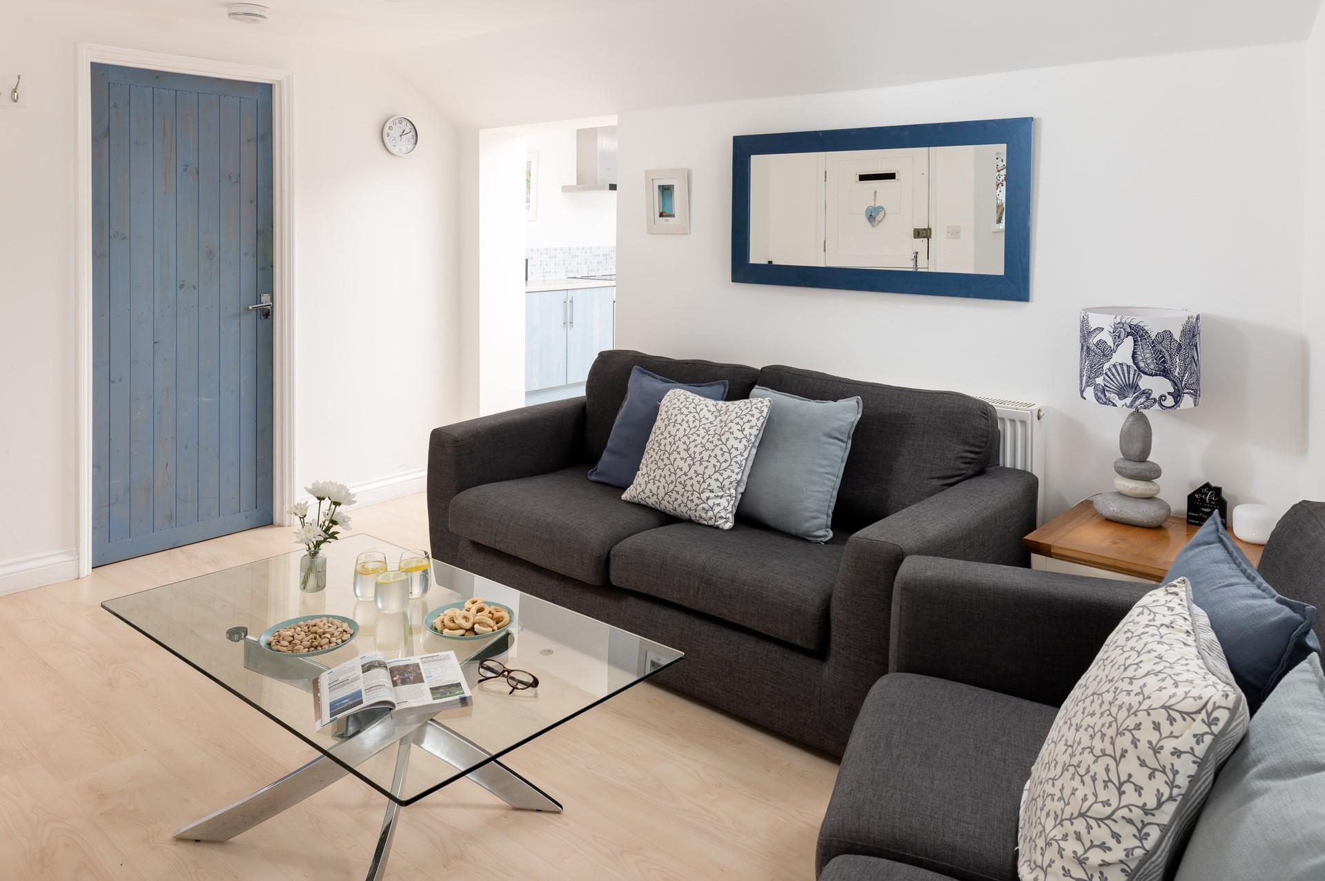 Coastal blues welcome you to The Cuddy!