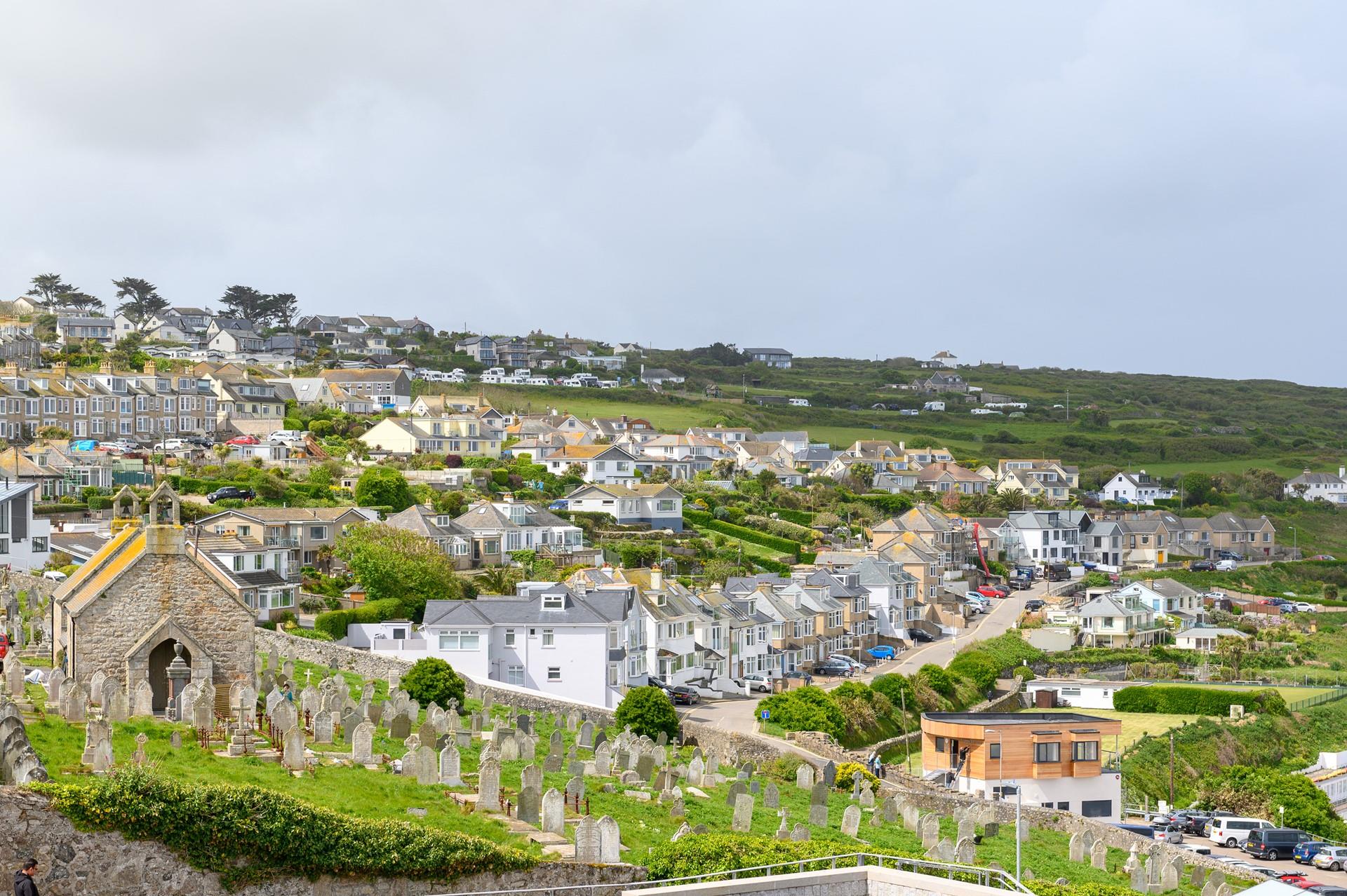Walk into town heading in and out of St Ives quaint shops as you go.