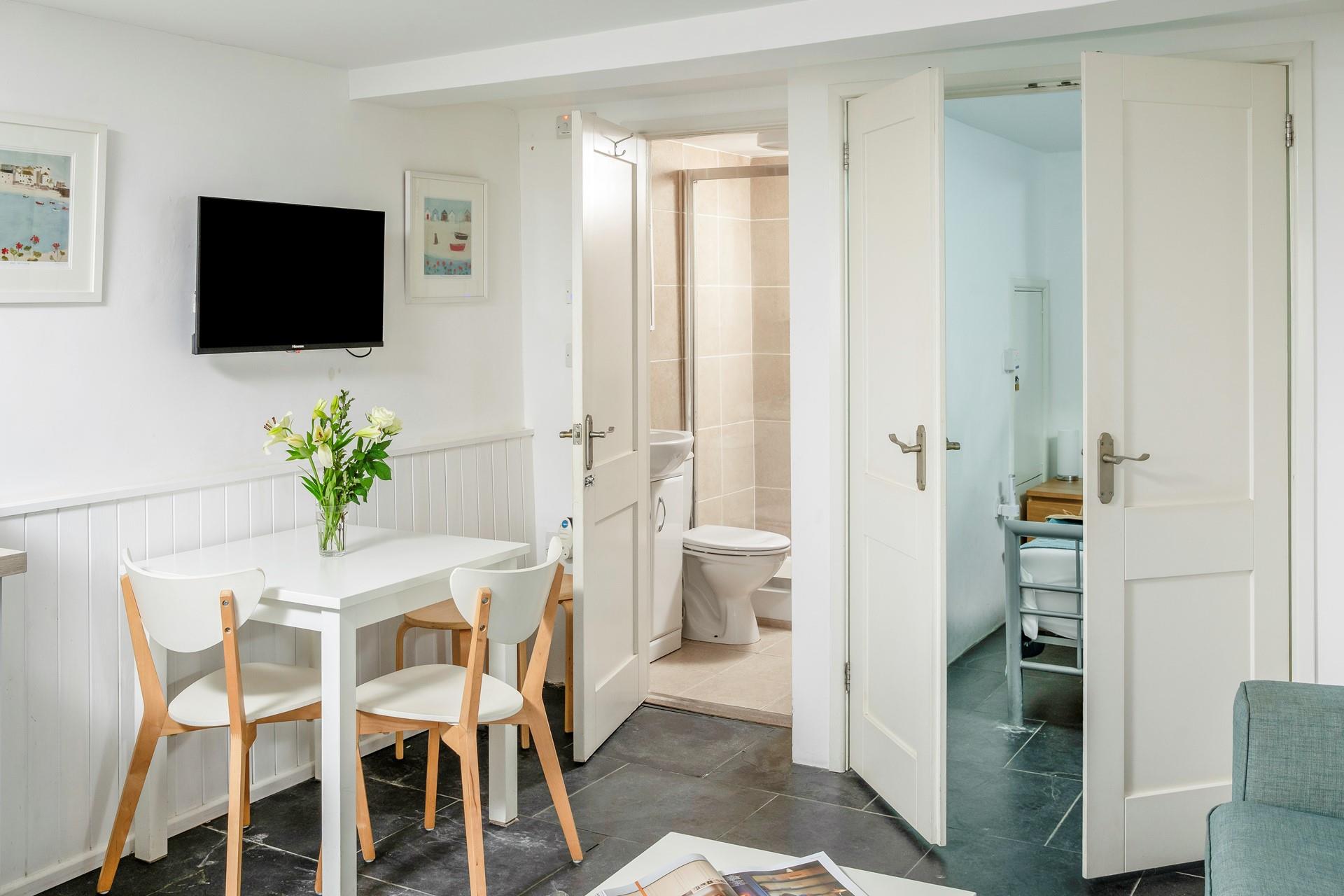 The apartment has a lovely open plan arrangement. 