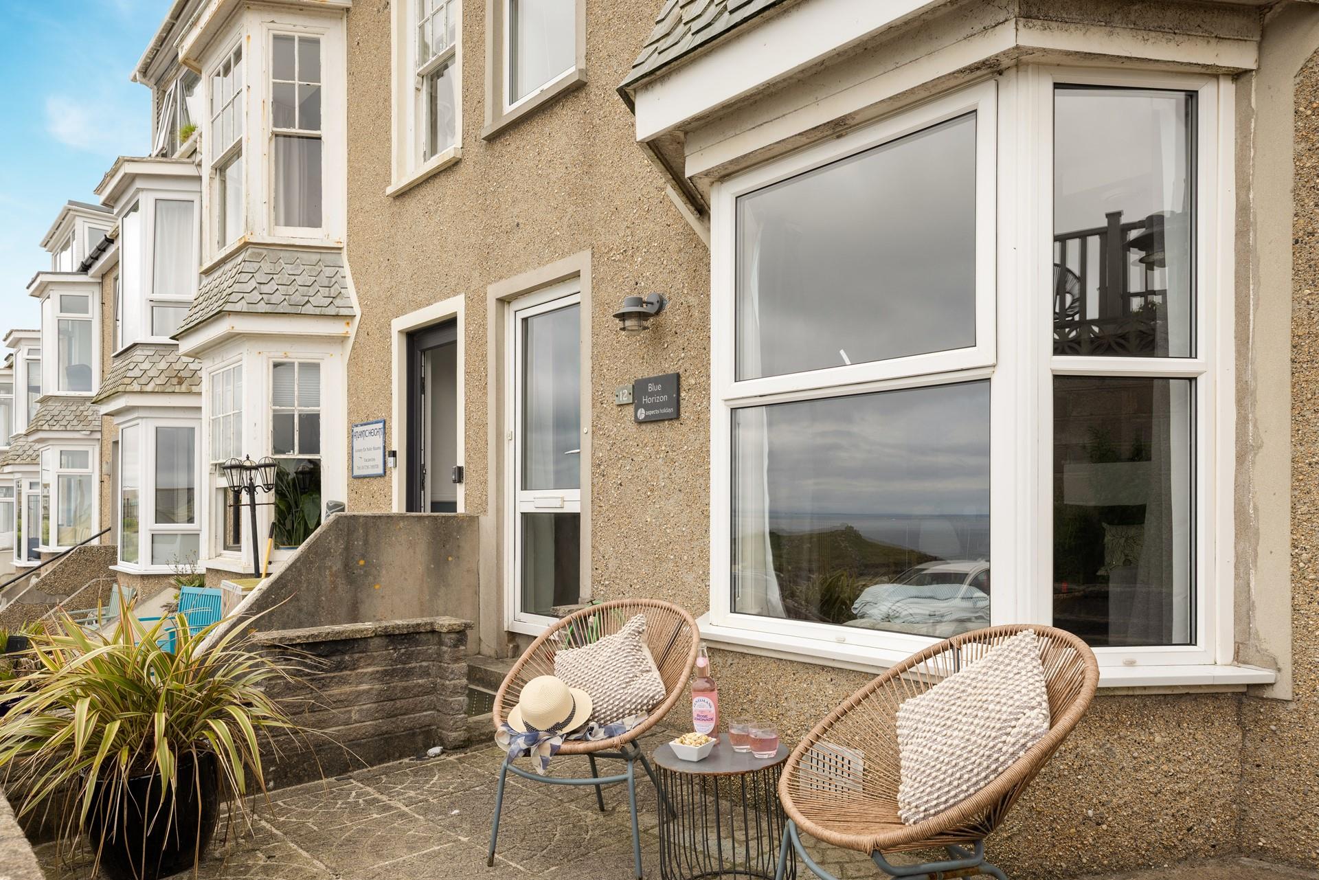 Unwind on the sea-facing terrace enjoying the view.