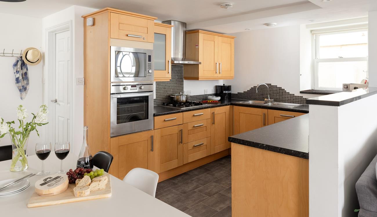 The kitchen has all the modern amenities you need.