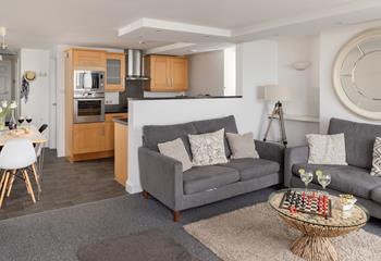 Make the most of time together in the open plan living area.