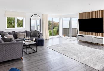 The stylish sitting room is perfect for relaxing nights in.