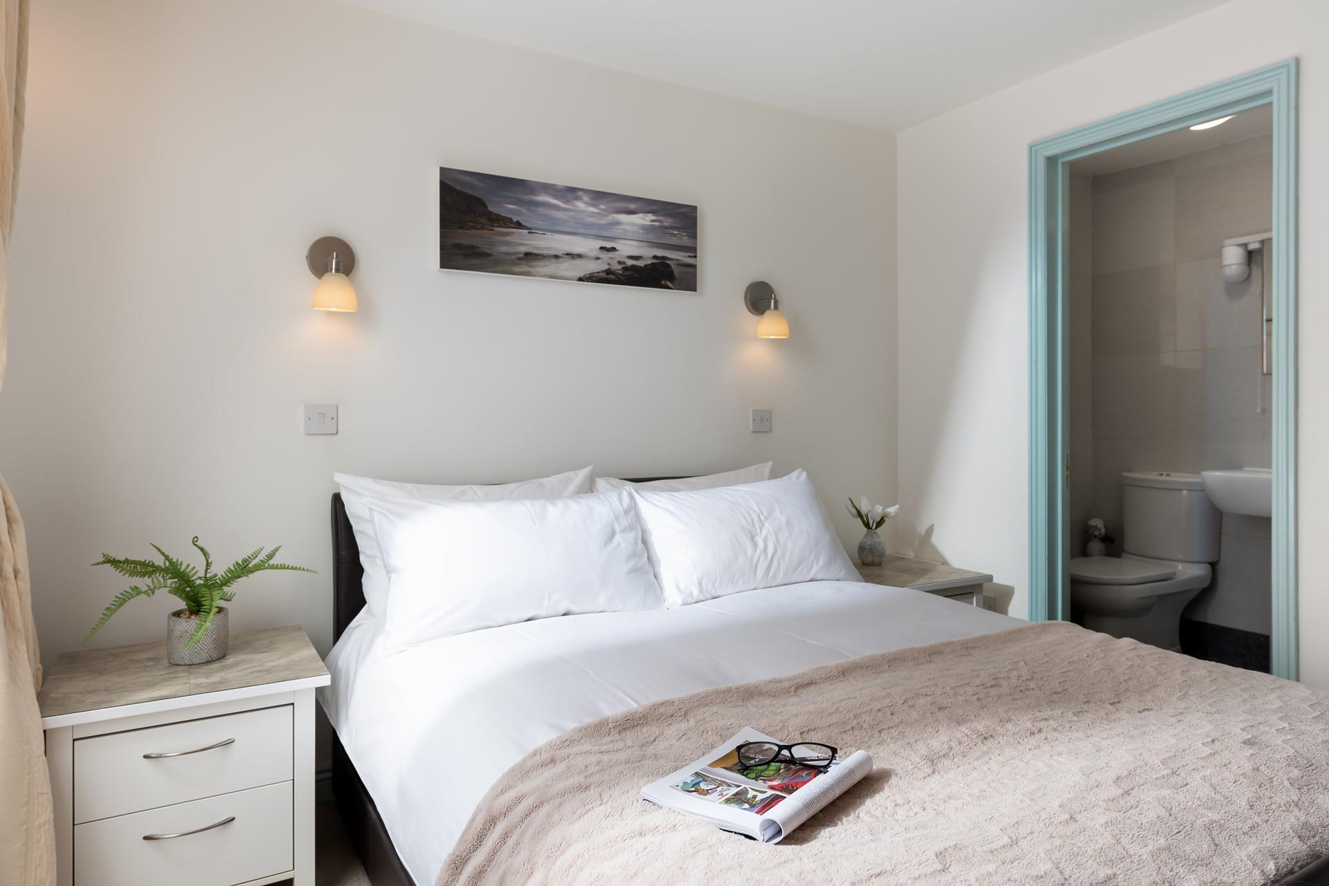 A calming colour palette helps you unwind before bed.