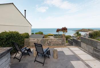 Enjoy the beautiful views over to the Island from the patio area!