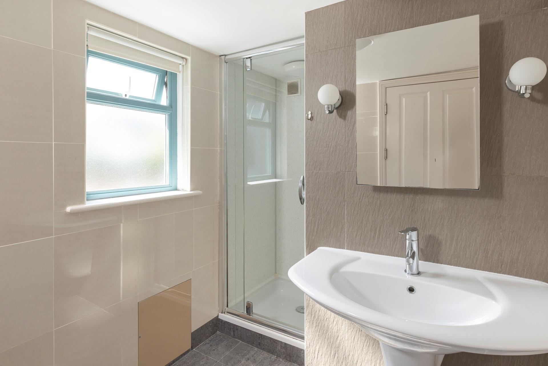 Light and bright with all you need to get ready in the morning.