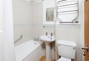 Get ready for the day in the bathroom.